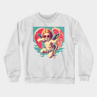 Cupid's Heartfelt Hijinks: Spreading Smiles & Serendipity Crewneck Sweatshirt